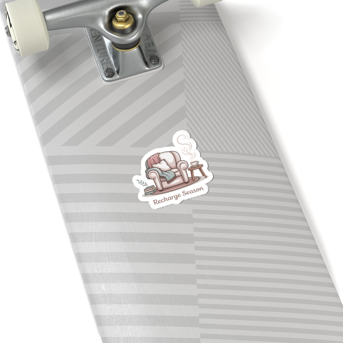 Recharge Season Sticker — Cozy Armchair Sticker with 'Recharge Season' Text